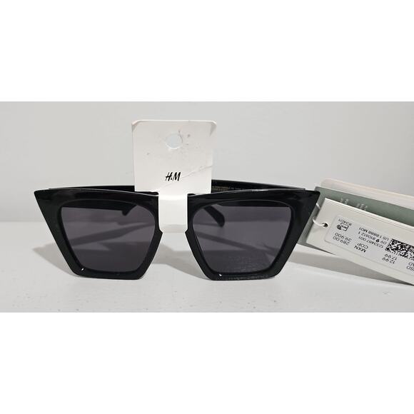 NWT H&M Cat Eye Black Sunglasses Tinted UV Protective Retro - Picture 4 of 12